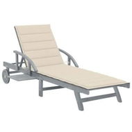 Detailed information about the product Garden Sun Lounger with Cushion Solid Acacia Wood