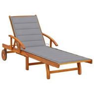 Detailed information about the product Garden Sun Lounger with Cushion Solid Wood Acacia