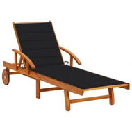 Detailed information about the product Garden Sun Lounger with Cushion Solid Wood Acacia