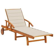 Detailed information about the product Garden Sun Lounger with Cushion Solid Wood Acacia