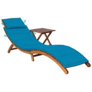 Detailed information about the product Garden Sun Lounger with Table and Cushion Solid Wood Acacia