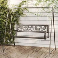 Detailed information about the product Garden Swing Bench 125 cm Steel and Plastic Black