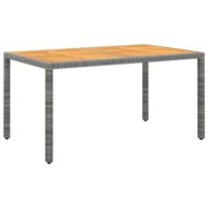 Detailed information about the product Garden Table 150x90x75 cm Acacia Wood and Poly Rattan Grey