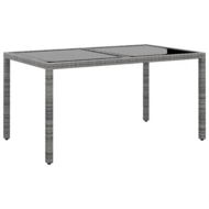 Detailed information about the product Garden Table 150x90x75 cm Tempered Glass and Poly Rattan Grey
