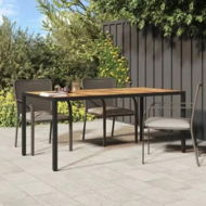 Detailed information about the product Garden Table 190x90x75 cm Poly Rattan and Acacia Wood Black