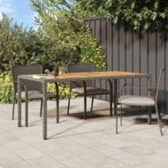 Detailed information about the product Garden Table 190x90x75 cm Poly Rattan and Acacia Wood Grey