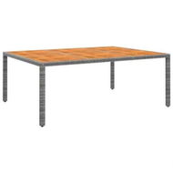 Detailed information about the product Garden Table 200x150x75 cm Acacia Wood and Poly Rattan Grey