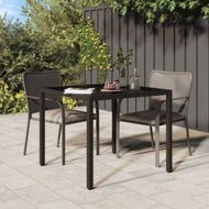 Detailed information about the product Garden Table 90x90x75 Cm Tempered Glass And Poly Rattan Brown