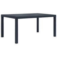 Detailed information about the product Garden Table Anthracite 150x90x72 Cm Plastic Rattan Look