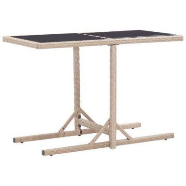 Garden Table Beige 110x53x72 Cm Glass