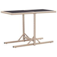 Detailed information about the product Garden Table Beige 110x53x72 Cm Glass