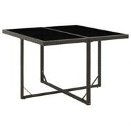 Detailed information about the product Garden Table Black 109x107x74 Cm Poly Rattan And Glass