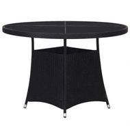 Detailed information about the product Garden Table Black Ã˜110x74 cm Poly Rattan