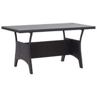 Detailed information about the product Garden Table Black 120x70x66 Cm Poly Rattan