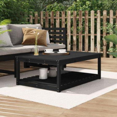 Garden Table Black 121x82.5x45 Cm Solid Wood Pine.