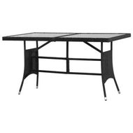 Detailed information about the product Garden Table Black 140x80x74 cm Poly Rattan