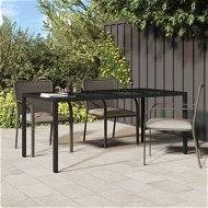 Detailed information about the product Garden Table Black 190x90x75 cm Tempered Glass and Poly Rattan