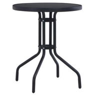 Detailed information about the product Garden Table Black 60 Cm Steel And Glass