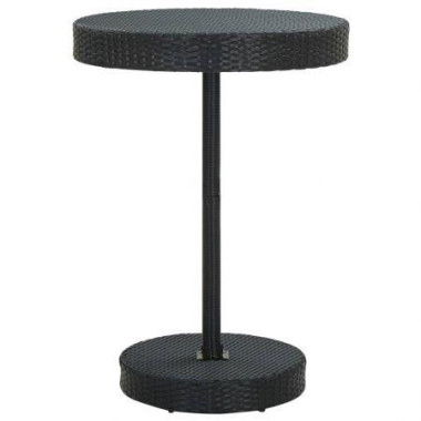 Garden Table Black 75.5x106 Cm Poly Rattan