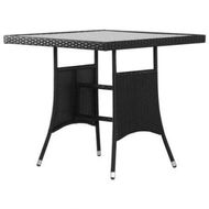 Detailed information about the product Garden Table Black 80x80x74 Cm Poly Rattan