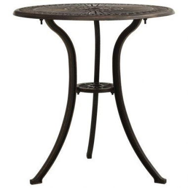 Garden Table Bronze 62x62x65 Cm Cast Aluminium