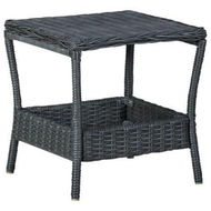 Detailed information about the product Garden Table Dark Grey 45x45x46.5 Cm Poly Rattan.