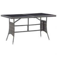 Detailed information about the product Garden Table Grey 140x80x74 cm Poly Rattan