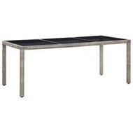 Detailed information about the product Garden Table Grey 190x90x75 cm Poly Rattan