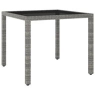 Detailed information about the product Garden Table Grey 90x90x75 cm Poly Rattan