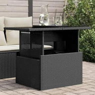 Detailed information about the product Garden Table with Glass Top Black 100x55x73 cm Poly Rattan