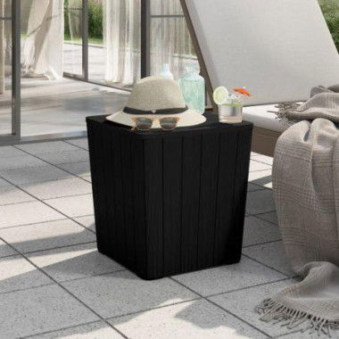 Garden Table With Removable Lid Black Polypropylene