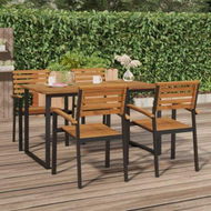 Detailed information about the product Garden Table With U-shaped Legs 140x80x75 Cm Solid Wood Acacia