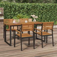 Detailed information about the product Garden Table With U-shaped Legs 160x80x75 Cm Solid Wood Acacia