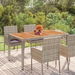 Garden Table with Wooden Top Grey 150x90x75 cm Poly Rattan. Available at Crazy Sales for $239.95