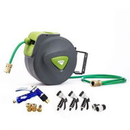 Detailed information about the product Garden Water Hose Retractable Rewind Reel Wall Mounted 20m + Brass Gun.