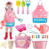 Detailed information about the product Gardening Tools 19PCS Watering Can Apron Shovel Kids Set Gloves Rake Painting Beach Sand Toy Easter Gift Outdoor Play Learning Activity Girls Durable