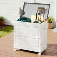 Detailed information about the product Gardeon 159L Outdoor Storage Box Stackable Cupboard Camping Organizer Wheels