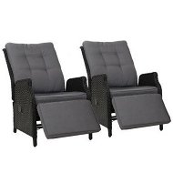 Detailed information about the product Gardeon 2PC Recliner Chairs Sun lounge Wicker Lounger Outdoor Furniture Adjustable Black