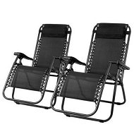 Detailed information about the product Gardeon 2PC Zero Gravity Chair Folding Outdoor Recliner Adjustable Sun Lounge Camping Black