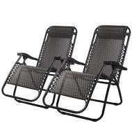 Detailed information about the product Gardeon 2PC Zero Gravity Chair Folding Outdoor Recliner Adjustable Sun Lounge Camping Grey