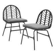 Detailed information about the product Gardeon 2x Outdoor Chairs Dining Chair Lounge Wicker Patio Furniture Black