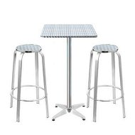 Detailed information about the product Gardeon 3-Piece Outdoor Bar Set Bistro Table Stools Adjustable Square Cafe