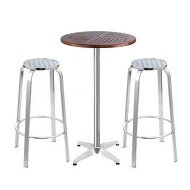 Detailed information about the product Gardeon 3-Piece Outdoor Bar Set Bistro Table Stools Adjustable Wooden Cafe
