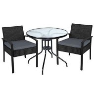 Detailed information about the product Gardeon 3PC Bistro Set Outdoor Furniture Rattan Table Chairs Cushion Patio Garden Felix