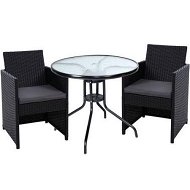 Detailed information about the product Gardeon 3PC Bistro Set Outdoor Furniture Rattan Table Chairs Cushion Patio Garden Hugo
