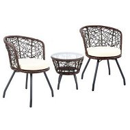 Detailed information about the product Gardeon 3PC Bistro Set Outdoor Furniture Rattan Table Chairs Patio Garden Cushion Brown