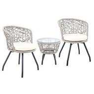 Detailed information about the product Gardeon 3PC Bistro Set Outdoor Furniture Rattan Table Chairs Patio Garden Cushion Grey