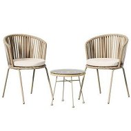 Detailed information about the product Gardeon 3PC Outdoor Bistro Set Patio Furniture Rope Setting Chairs Table Beige
