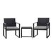Gardeon 3PC Outdoor Bistro Set Patio Furniture Wicker Dining Chairs Table Cushion Black. Available at Crazy Sales for $199.95