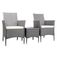 Detailed information about the product Gardeon 3PC Outdoor Bistro Set Patio Furniture Wicker Setting Chairs Table Cushion Grey